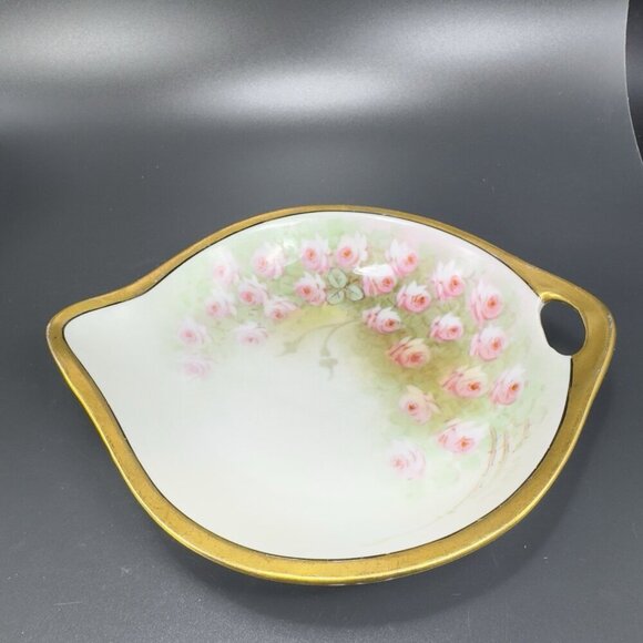 1960s German Porcelain Hand Painted Dish Plate With Handle Artist Signed Vintage - Picture 11 of 13